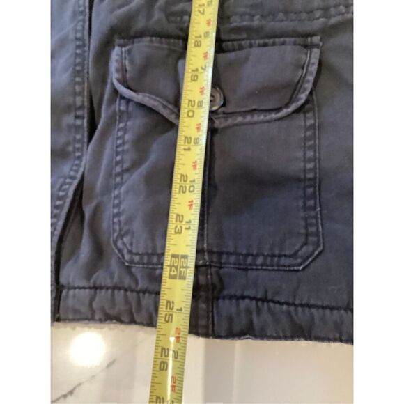 Kirra Womens Chore Field Military Button Up Jacket Sz L Muted Black Fur Lined - Picture 7 of 8